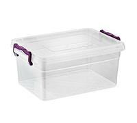 Asude Plastic Storage Box, 30L - 49cm x 22cm x 34cm, Clear, Stackable, Food Container, Home Kitchen Office Box
