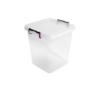 Asude Plastic Storage Box Boxes Lid Handles Food Container Home Kitchen Office Box UK, 10L Deep