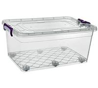 Asude Plastic Storage Box Boxes Lid Handles Food Container Home Kitchen Office Box UK 60L