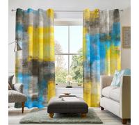 Asuexpect Abstract Curtains 2 Panels Abstract Rust Curtain Room Darkening Grommet Window Treatments Modern Decorative for Bedroom Living Room, 52x96 Inches, Black Yellow