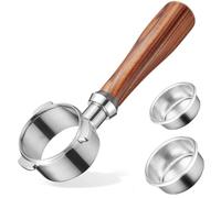 Asuinxurr 3 Ears Bottomless Porta Filter with Two Powder Trays, Stainless Steel Sieve Tools 1Set