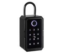 Asuinxurr Key Cabinet with Code, Key Safe Zinc Alloy Key Cabinet Key Safe Fingerprint for Outdoor/Indoor Key Safe Fingerprint for Home/Garage/Office (Bluetooth)