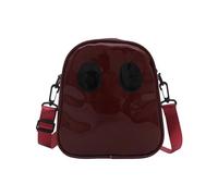 Asukohu 1. Halloween Skull Print Crossbody Bag PU Lightweight Adjustable Strap For Party Daily Essentials PU Funny Shoulder Bag, red, Einheitsgröße