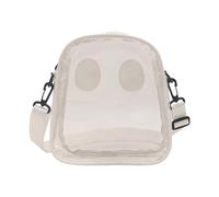 Asukohu 1. Halloween Skull Print Crossbody Bag PU Lightweight Adjustable Strap For Party Daily Essentials PU Funny Shoulder Bag, transparent, Einheitsgröße