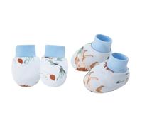 Asukohu 1 Set Baby Gloves & Socks Foot Covers Set For Newborns Up To 6 Months With Cartoon Pattern Gentle Cotton Fabric Anti Scratch Gloves