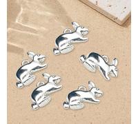 Asukohu 10 Count Rabbits Charm Jewelry Making Necklace Pendant Alloy Texture Suitable For Jewelry And Handmade Craft Accessories Necklace Pendant