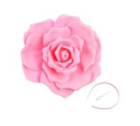 Asukohu 1920s Flower Headband For Women Flapper Headpiece Accessories For Cosplay Party Elegant Beading Oversized Rose Headband Flower Fascinators Women
