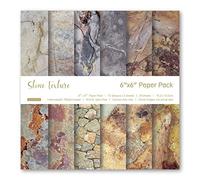 Asukohu 24 Sheets 6'' Background Papers Vintage Stone Texture Scrapbook Patterned Paper Pack For Greeting Cards Craft Decor