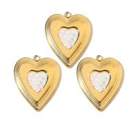 Asukohu 3pcs Gold Plated Sturdy Stainless Steel Charm Including French Crystals Cat Paws and Love Heart Pendant Daily