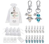 Asukohu 48 Pieces/Set Angel Favor Keychains Thank You Kraft Tags Candy Bags for Baby Shower Wedding Party Decor