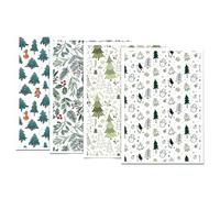 Asukohu 4pcs Christmas Transfer Paper 95 x 138 mm for Clay Earrings Necklace Making Water Soluble Paper Clay Transfer Sheets Creative Water Sticker