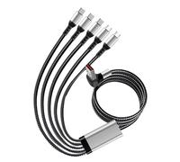 Asukohu 5 Port Simultaneous Charging Cord With 66W Type C Fast Charges Right Angles Designs Cable For Home Office Travel Use USB Splitter With LED