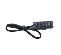 Asukohu 5-Way Fan Adapter for 4-Pin Adjustable CPU and Case Fan with Secure Soft Nylon Cable Motherboards Fan Interfaces Controller