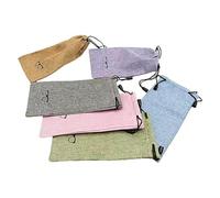 Asukohu 5LOTS Light Weight Linen Glasses Bag Unisex Travel Friendly Glasses Bag for Commuters and Travellers Portable Glasses Bag, Mixed colour., One Size