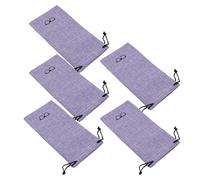 Asukohu 5LOTS Light Weight Linen Glasses Bag Unisex Travel Friendly Glasses Bag for Commuters and Travellers Portable Glasses Bag, purple, One Size