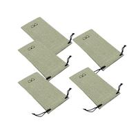 Asukohu 5LOTS Light Weight Linen Glasses Bag Unisex Travel Friendly Glasses Bag for Commuters and Travellers Portable Glasses Bag, Green, One Size