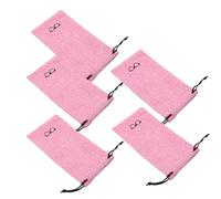 Asukohu 5LOTS Light Weight Linen Glasses Bag Unisex Travel Friendly Glasses Bag for Commuters and Travellers Portable Glasses Bag, a, One Size