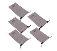 Asukohu 5LOTS Light Weight Linen Glasses Bag Unisex Travel Friendly Glasses Bag for Commuters and Travellers Portable Glasses Bag, gray, One Size