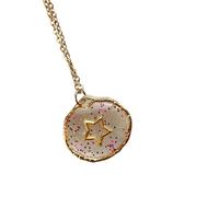 Asukohu Adjustable Length Neck Chain Transparent Star Moon Heart Pendant Chain Necklace for Gifts and Special Occasions Jewellery for Parties and Festivals, one size, As described, As described