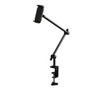 Asukohu Adjustable Tablets Desk Mount With Swivels Arm Heavy Duty Clamp Fit 4.7 To 12.9 Inch Devices Ergonomic Viewing Swivels Tablets Holder For Live Streaming Work