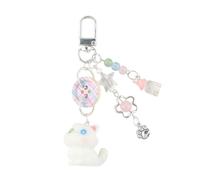 Asukohu Adorable Cat Cartoon Phone Charm Keychain Plaids Button Phone Pendant for Students and Teenagers Women Present