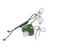 Asukohu Adorable Mushroom Plush Key Holder Playful Plush Mushroom Key Ring with Alloy Bowknot Magic for a Fun Look
