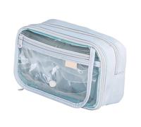 Asukohu Aesthetic Pencil Bag Simple Pencil Bag Pen Bag Large Capacity Pencil Case Back to School Supplies for Girls Large Capacity Case Simple Bag Aesthetic Bag, Blue, Mass Beauty