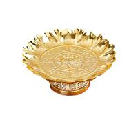 Asukohu Alloy Lotuses Fruit Bowl for Buddhist Altars Decoration Home Centerpieces Sacred Offering Tray Gold Buddhist Altars Plate