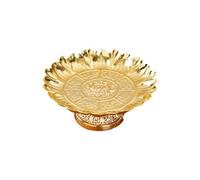 Asukohu Alloy Lotuses Fruit Bowl for Buddhist Altars Decoration Home Centerpieces Sacred Offering Tray Gold Buddhist Altars Plate