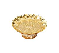 Asukohu Alloy Lotuses Fruit Bowl for Buddhist Altars Decoration Home Centerpieces Sacred Offering Tray Gold Buddhist Altars Plate