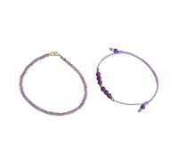 Asukohu Amethyst Stone With Gold Plated Spheres Adjustable Chain Layering Jewelry Unique Spiritual Gift Layer For Everyday Wear
