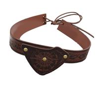 Asukohu Antique PU Leather Embossed Eye Headband With Adjustable Strap For Historical Reenactments And Stage Performances Adjustable Headband