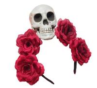 Asukohu Bloody Witch Costume Hair Hoop Day Of The Dead Dark Blood Skull Hair Styling For Live Show Headband For Carnivals Halloween Headbands Women Skeleton