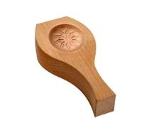 Asukohu Carved Round Wooden Shape Floral Pattern Eco Environment Baking Decoration Tools Cake Mould Round Gift For Family Wood Shapes For Baking