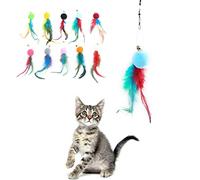 Asukohu Cats Feathered Refills For Teasing Rod For Fun Interactive Play Kittens Wand Toy Felines Fitness Fishing Wand Toy Charm Replacement Cats