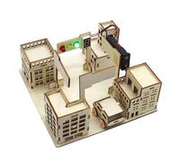 Asukohu Children Wood Traffics Light Street Scene Assembly Set Scienct Project Toy for Developing Creativity and Logical Thinking Street Scene Craft Project Toy