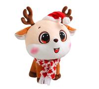 Asukohu Christmas Ornaments Reindeer Plush Toy Stuffed Animals Plush Toy Puppets Lovely Soft Plushie Kids Toddler Christmas Reindeer Stuffed Animal