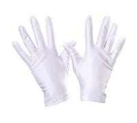 Asukohu Classic White Gloves for Performances, Business Meetings and Speeches, Restaurant, Waiter, Waitress, Spandex Elastic Dress Gloves, Little boy, One Size