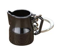 Asukohu Coffee Culture Symbolic Porta Filter Keyring Espresso Machine Accessories Accessory Bag Pendel Metal Texture Suitable for Gift Portable Coffee Grinder Keyring, Latte Art Vat Black, One Size