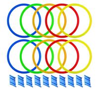 Asukohu Colorful Jump Rings Set Indoor Sports Game Physical Training Jumping Hoops Family Backyard Activity Toy Children Fine Motor Skill Development Jump Rings