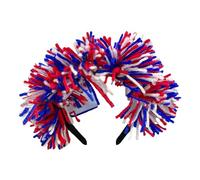 Asukohu Colorful Pompoms Headband For Independence Days Props Headpiece US Election Hairhoop Parades Accessories Photo Headpiece National Day Hairband