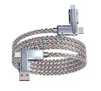 Asukohu Colour Changer LED Charger Cable 4 in 1 Charging Cable Speed Data Transfer Fast Charges for Smartphones Laptop