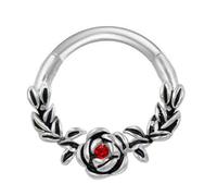 Asukohu Crystal Nose Clicker Handmade Silver Colour Septum Rings Stainless Steel Piercing Accessory for Ear and Cartilage Fashion Jewellery, one size, As described, As described
