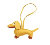 Asukohu Dachshund Dog Key Grove Pendant Beautiful PU Leather Animals Key Ring for Purse Bag Backpack Handbag Dog Keychain Pendant, yellow, B