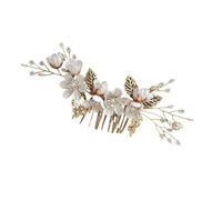 Asukohu Delicate Pearl Flower Hair Pin Ethnic Styles Headway Wedding Hair Comb Sparkling Hair For Bridesmaids