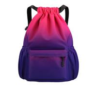 Asukohu Draw String Backpack Sports Bag Gym Basketball Large Capacity Swimming Beach for Women Sports Follow Swim Gym Beach for Adults, Red And Blue Gradien, One Size