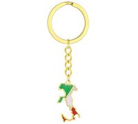 Asukohu Durable Italy Card Key Grove Elegant Italy Cardboard Key Holder Stainless Steel Material Bag Charm for Woman Man Keychain, gold, One Size