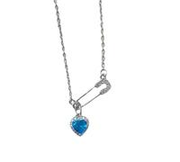 Asukohu Elegant Heart Pendant Necklace Pin Necklace Party Modern Chain Suitable For Various Occasion Heart