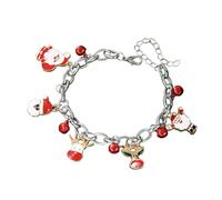 Asukohu Elegant Holiday Celebrations Bells Snowman Snowflakes Elk Christmas The Handchain Fashion Wrist Accessory Elegant Festival Wrist Accessory, one size, As described