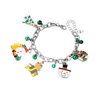 Asukohu Elegant Holiday Celebrations Bells Snowman Snowflakes Elk Christmas The Handchain Fashion Wrist Accessory Elegant Festival Wrist Accessory, one size, As described